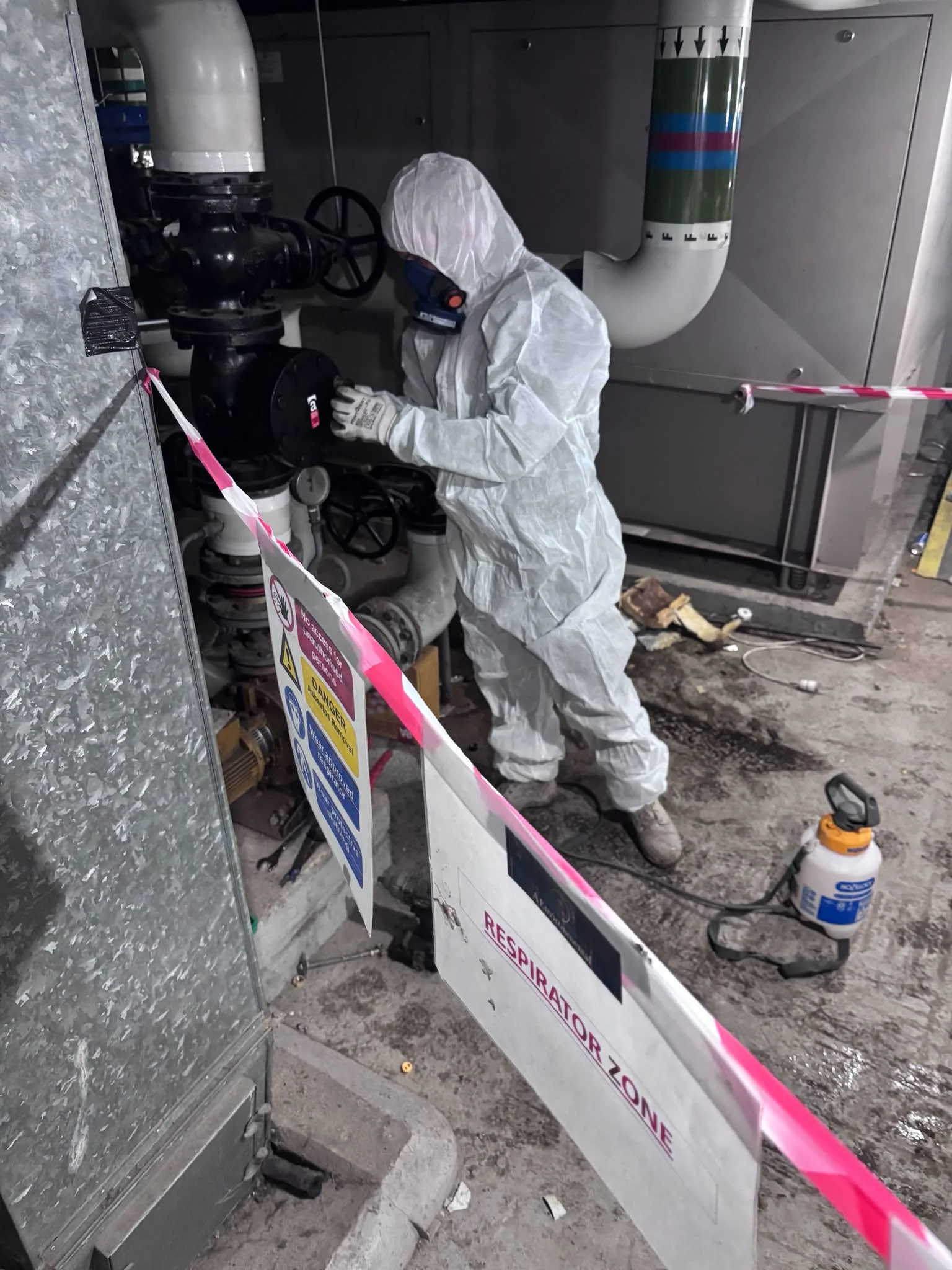 Asbestos artex removal from concrete soffit in St John's Wood